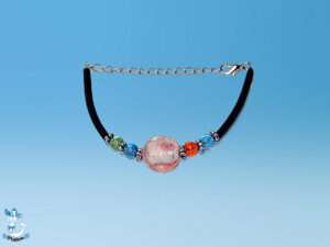 Armband Glasp rosa schwarzer Samt