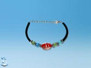 Armband Glasp rot schwarzer Samt