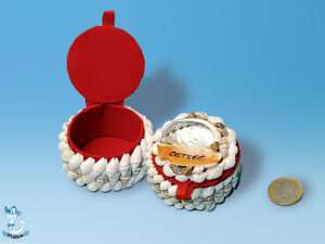 Muschelkasten Ostsee 6cm Rund rot