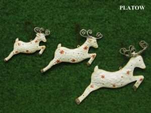 Hirschhänger weiß Metall 13cm