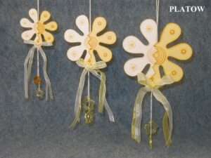 Blumenhänger Holz gelb 9cm