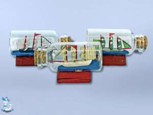 Buddelschiffe 6cm 3fach ohne Namen