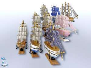 9-fach sortierte Modellschiffe