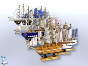 9-fach sortierte Modellschiffe Hamburg