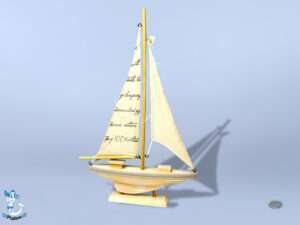 Holz Segelboot ca. 25x40cm
