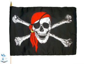 Stockflagge Pirat mit Kopft 45x30cm