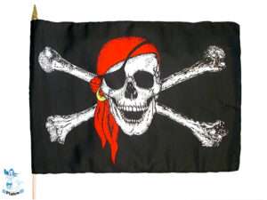 Stockflagge Pirat mit Kopft 45x30cm