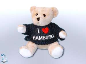 Plüsch Bär  Pulli bl Hamburg 12cm