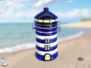 Leuchtturm Vorratsdose, blau/weiß, 19cm, 600ml