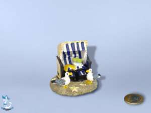 Poly Strandkorb mit zwei Möwen 7,5cm