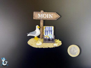 Magnet, Möwe mit Pfeil "Moin"