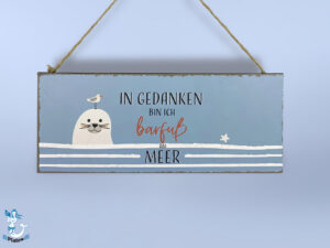 Schild "Barfuß am Meer" 30x13cm