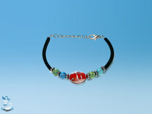 Armband Glasp rot schwarzer Samt