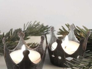 Teelichth Krone Metall 6 cm