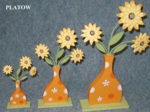 Holzblumenvase, orange, 20 cm
