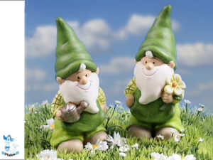 Zwerg, stehend, Keramik, 2 Figuren, 15 cm