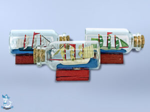 Buddelschiffe 6cm 3fach ohne Namen