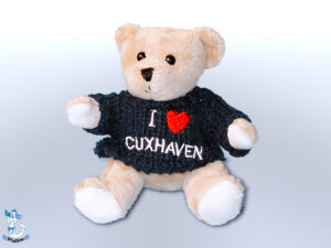 Plüsch Bär  Pulli bl Cuxhaven 12cm