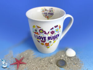 "I love Rügen"  Becher 10cm 350ml