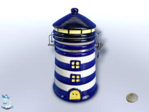 Leuchtturm Vorratsdose, blau/weiß, 21cm, 1100ml