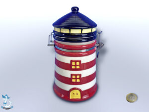 Leuchtturm Vorratsdose, rot/weiß, 21cm, 1100ml