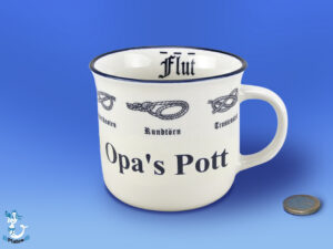 Knotenbecher rund 8,5cm "Opa's Pott"