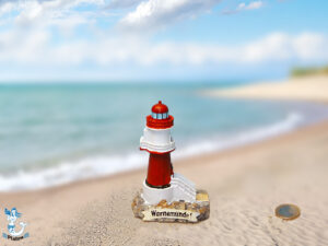 Leuchtturm Warnemünde rot Poly 11cm