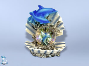 Schneekugel Delphin in Muschel ca.4,5cm