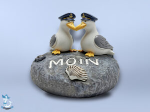 2er Möwe auf Stein MOIN 7x7cm