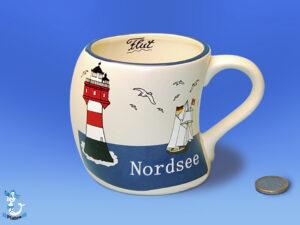 Becher „Leuchtturm Nordsee“ (Roter Sand), 9 cm