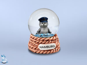 Schneekugel HAMBURG Seehund 4,5cm