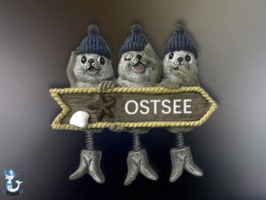 3er Seehund Schild  Magnet OSTSEE