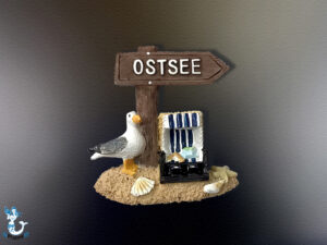 "Ostsee" Magnet Möwe mit Pfeil