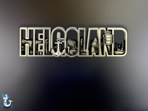 Metallmagnet Helgoland Schirftzug ca. 12 cm