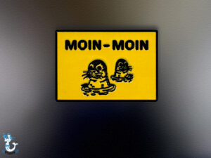 Metallmagnet Moin Moin Robbe gelb