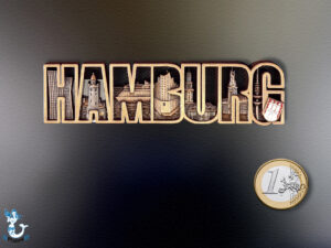 "Hamburg" Schriftmagnet Kupfer 3x12cm