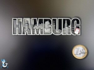 "Hamburg" Schriftmagnet Metall 3x12cm