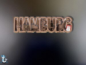 "Hamburg" Schriftmagnet MDF Kupfer