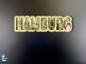 "Hamburg" Schriftmagnet MDF Gold