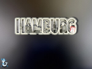 "Hamburg" Schriftmagnet MDF Metall