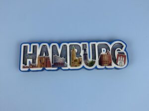 "Hamburg" Schriftmagnet MDF bunt