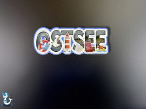 "Ostsee" Schriftmagnet MDF bunt