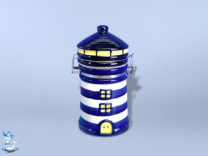 Leuchtturm Vorratsdose, blau/weiß, 19cm, 600ml