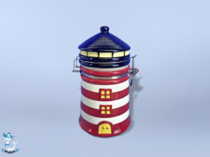 Leuchtturm Vorratsdose, rot/weiß, 19cm, 600ml