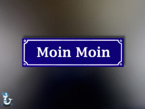 Strassenschild-Magnet, „Moin Moin“, 4,5x15 cm